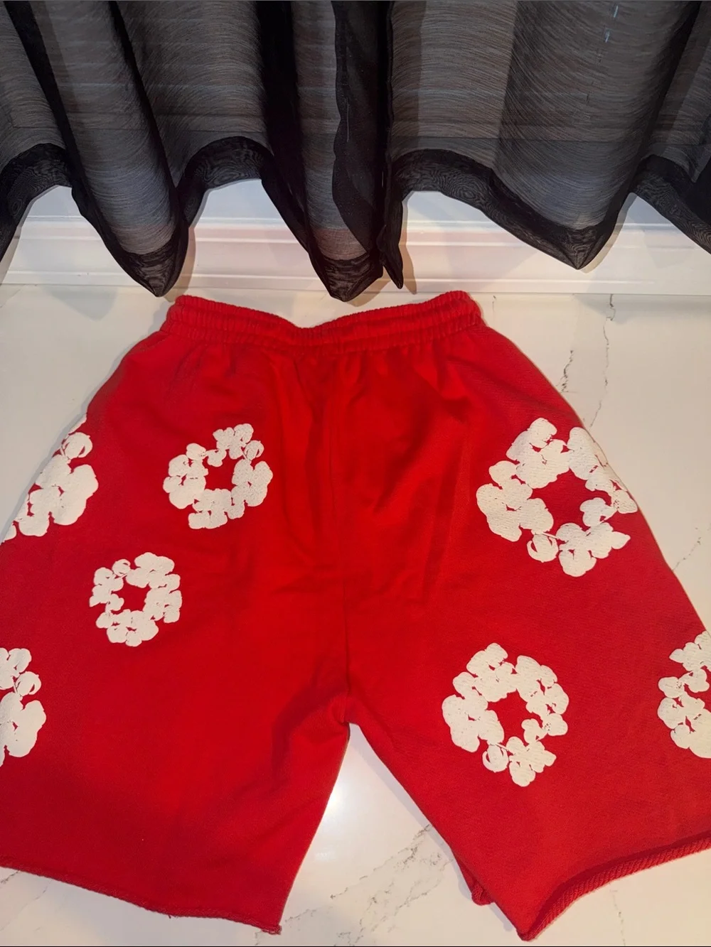 Denim Tears Red Men Shorts Size Medium NEVER USED ONLY TRIED ON .